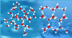 Рис. 2 - Водородные связи в жидкой и твердой воде